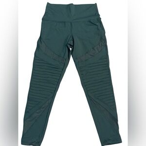 Aerie Moto-inspired leggings with ribbed stitching size medium green sold out